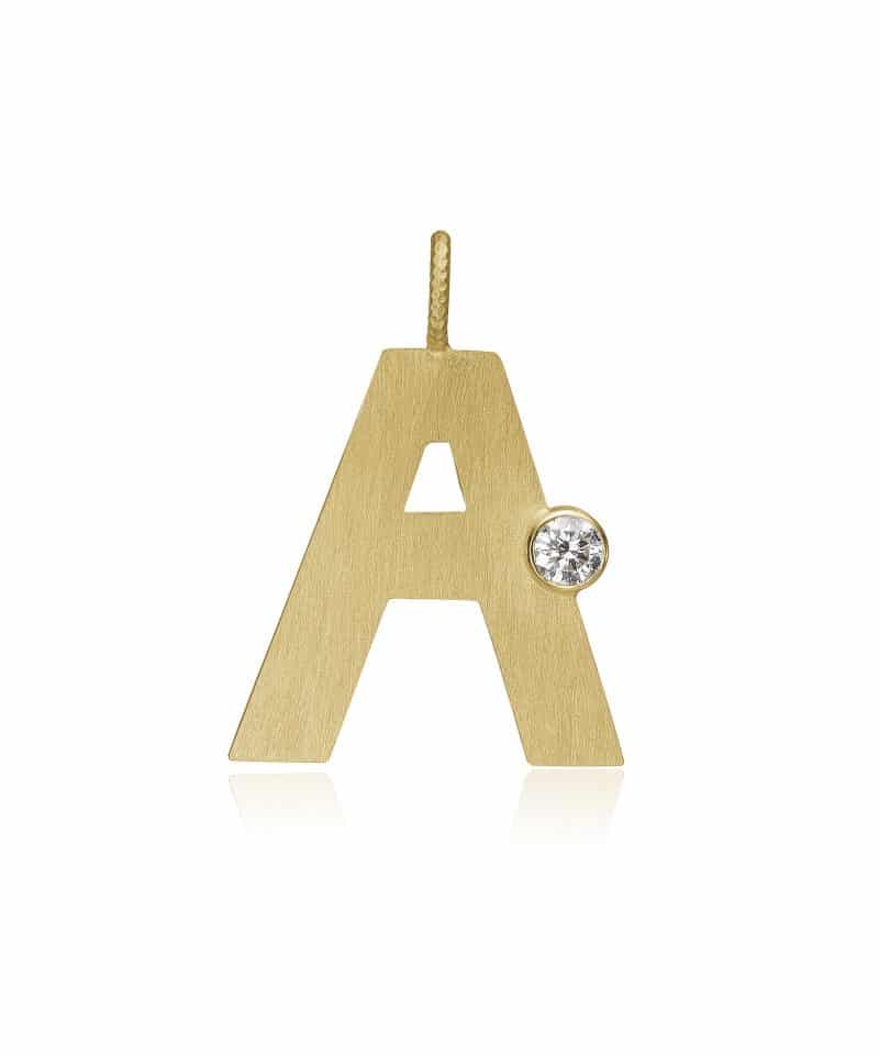 Letter A mini med diamant