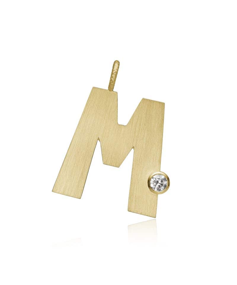 Letter M mini med diamant