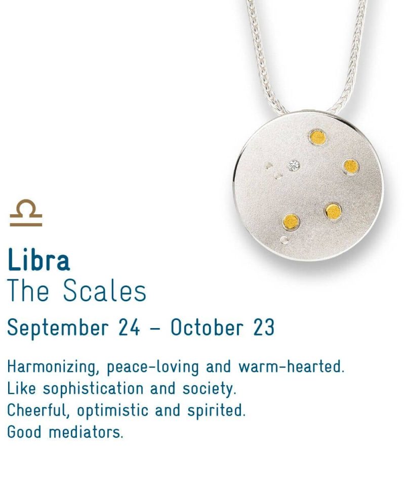 Alternative view of Manu Sternernschmuck - Anheng Stjernetegn Vekten sølv/gull, inkl 45cm sølvkjede