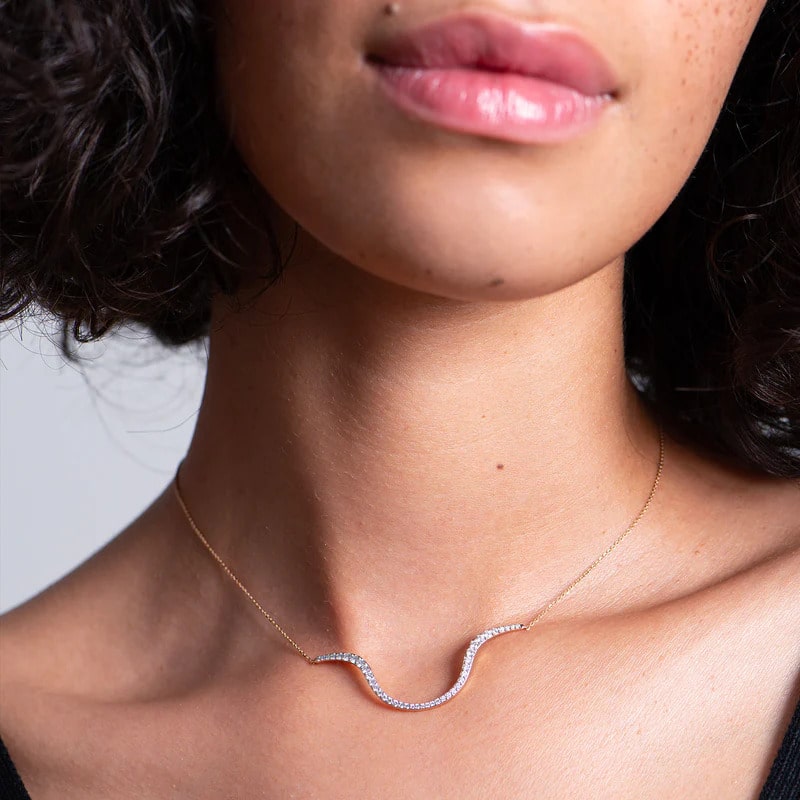 Alternative view of Radiant Chain Necklace YG 18K 0,60ct