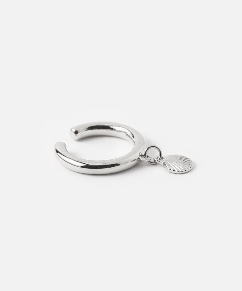Orelia London - Shell Charm Drop Single Ear Cuff - Silver