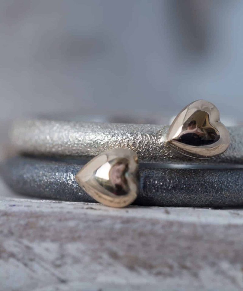 Alternative view of Silver Heart - Ring i sølv med gullhjerte