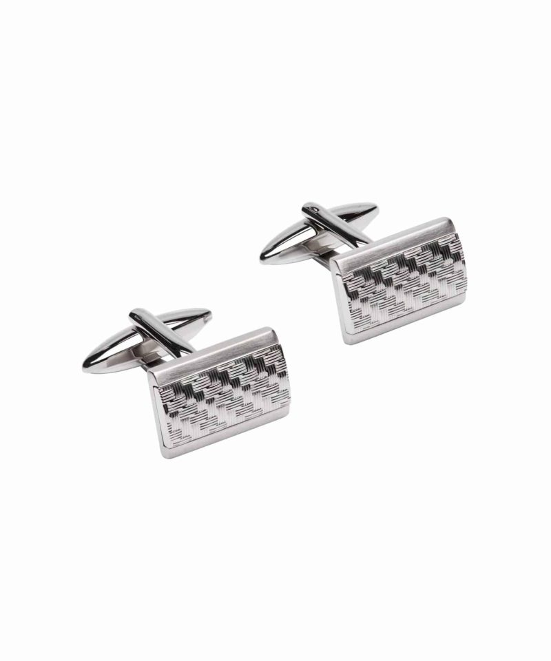 Mansjettknapper stål med mønster