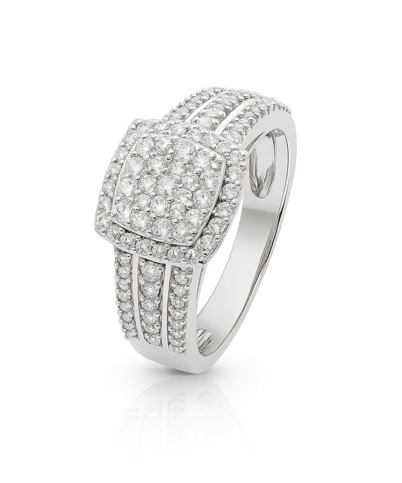 Ring i hvitt gull med diamanter 0.79ct