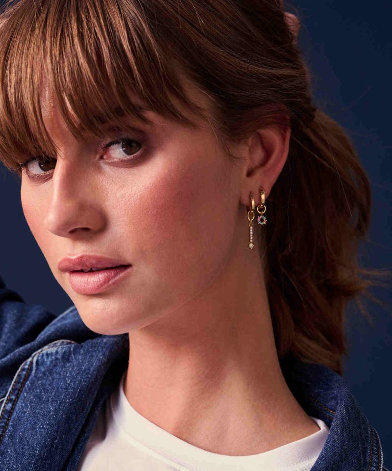 Alternative view of Hoop Charm Circolo Lungo - 18KGP