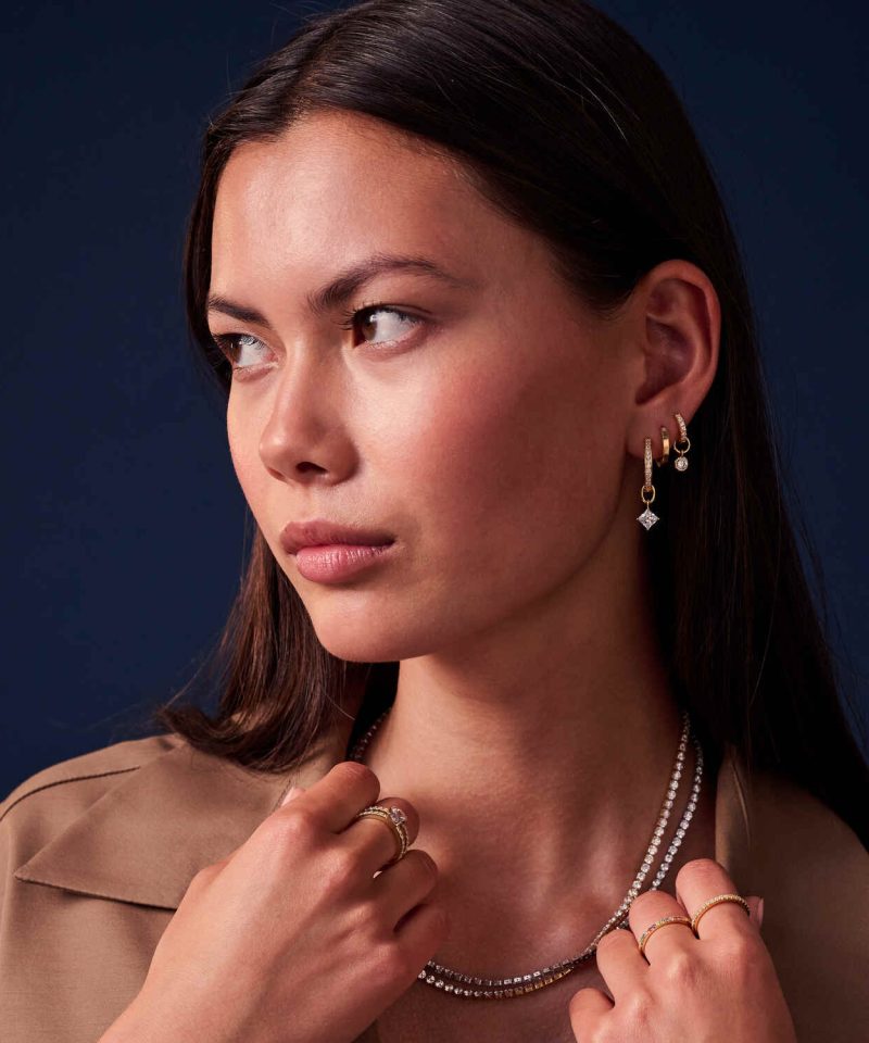 Alternative view of Hoop Charm Lati Quattro - 18KGP