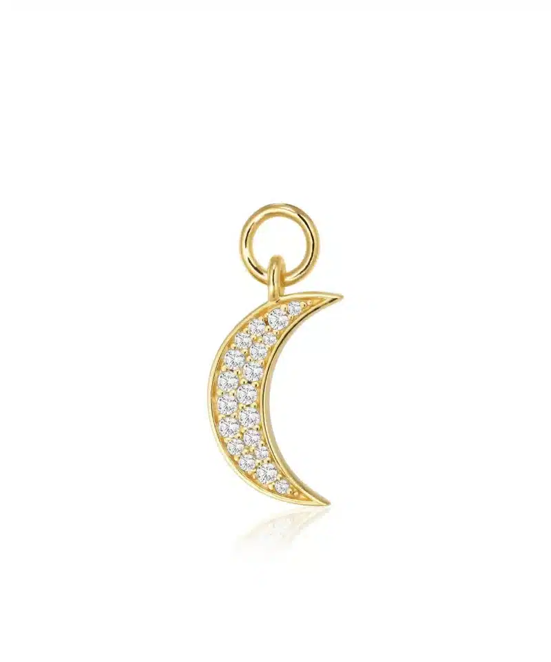 Hoop Charm Luna - 18KGP