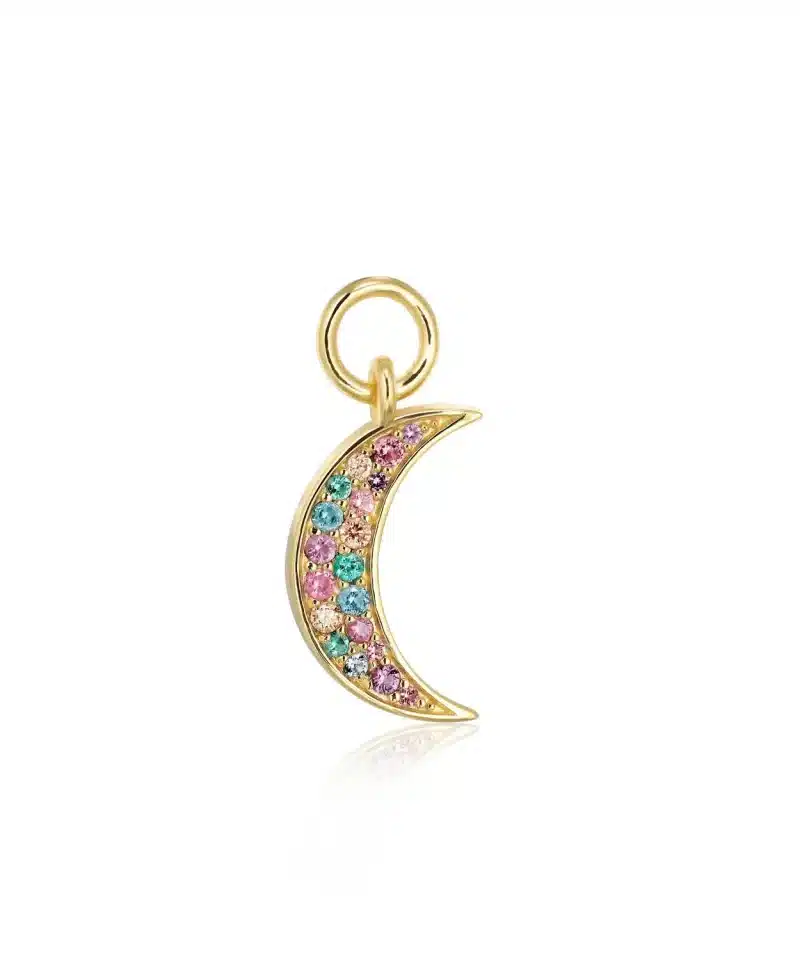 Hoop Charm Luna - 18KGP