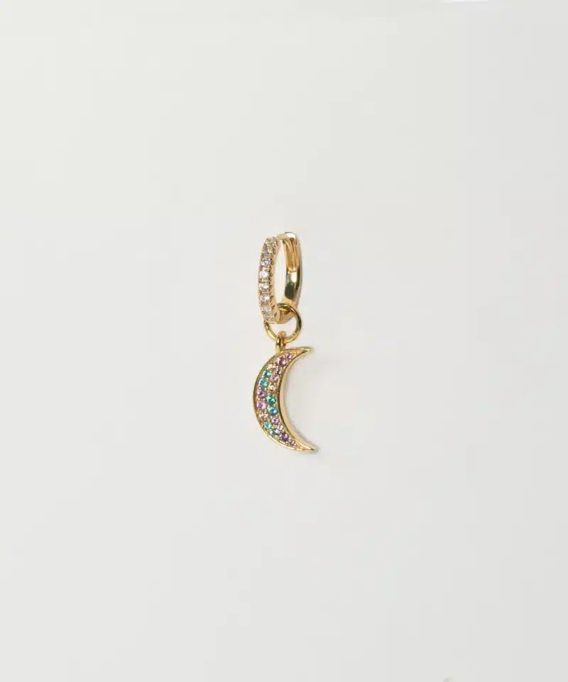 Alternative view of Hoop Charm Luna - 18KGP