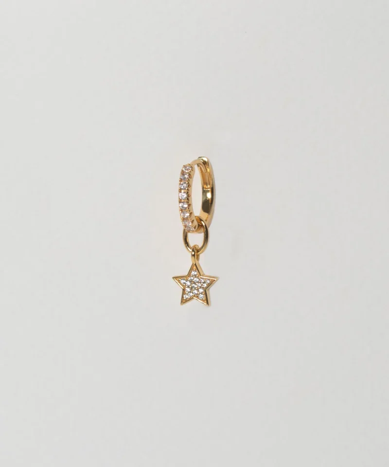 Alternative view of Hoop Charm Stella - 18KGP