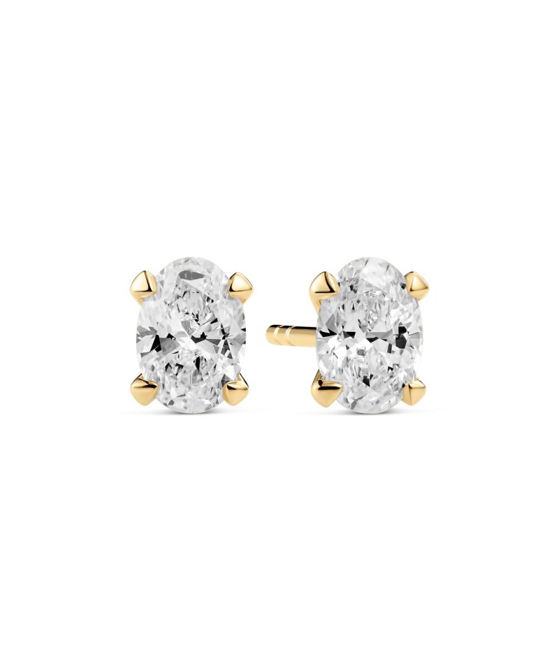 Sif Jakobs Jewellery Earrings Grace Ovale Solitaire - 14k yellow gold or white gold 0.60-1.0 ct TW G-H VS lab-grown diamonds