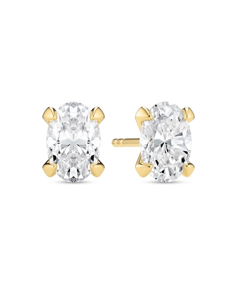 Sif Jakobs Jewellery Earrings Grace Oval Solitaire - 14k yellow gold or white gold 1.00 ct TW G-H VS lab-grown diamonds