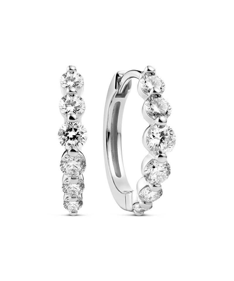 Sif Jakobs Jewellery Earrings Tiara Creolo - 14k yellow gold or white gold 0.80 ct TW G-H VS lab-grown diamonds