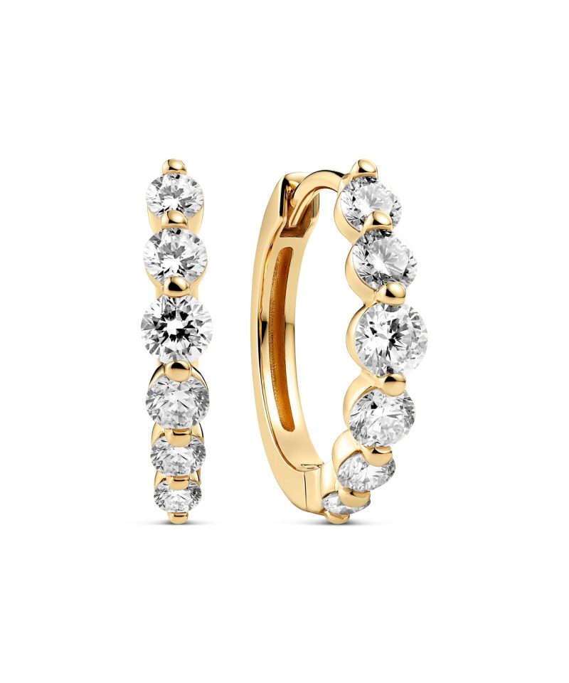 Sif Jakobs Jewellery Earrings Tiara Creolo - 14k yellow gold or white gold 0.80 ct TW G-H VS lab-grown diamonds