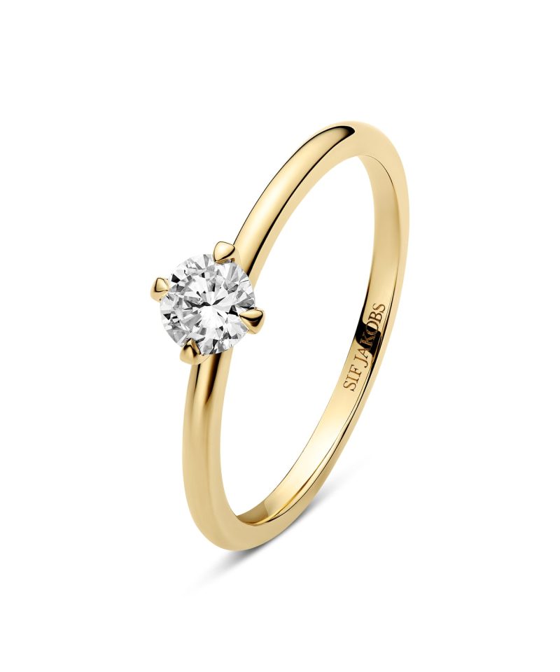 Sif Jakobs Jewellery Ring Venice Solitaire - 14k yellow gold or white gold 0.30-3.0 ct TW G-H VS lab-grown diamond