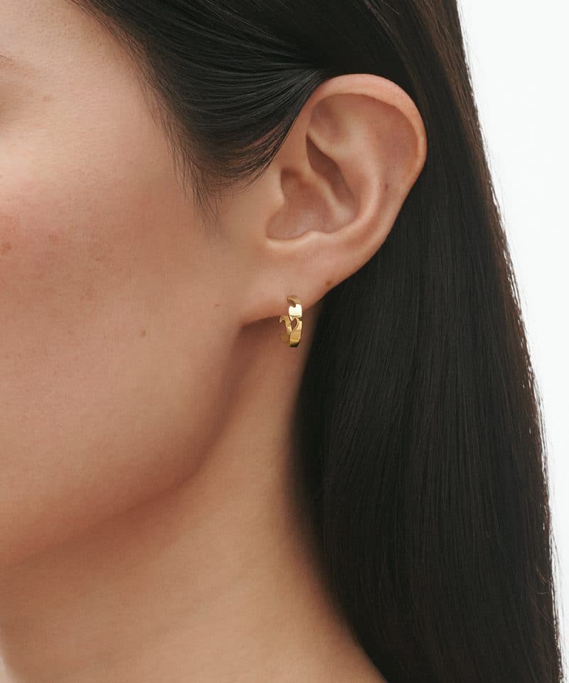 Alternative view of Fusion Øreringer i gult gull