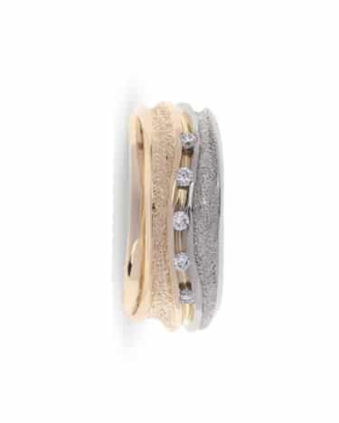 Salina Forlovelsesring i hvitt gull og gult gull med diamanter, Dame