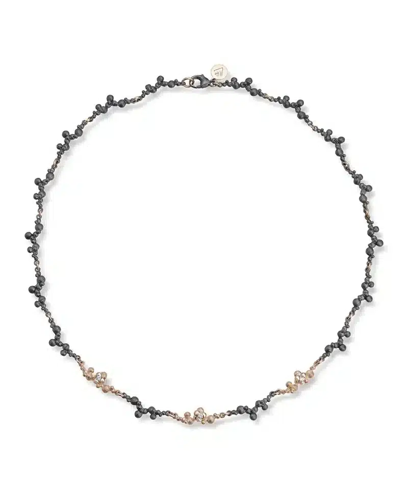 Dugg - Collie i oksidert sølv med gull og diamanter