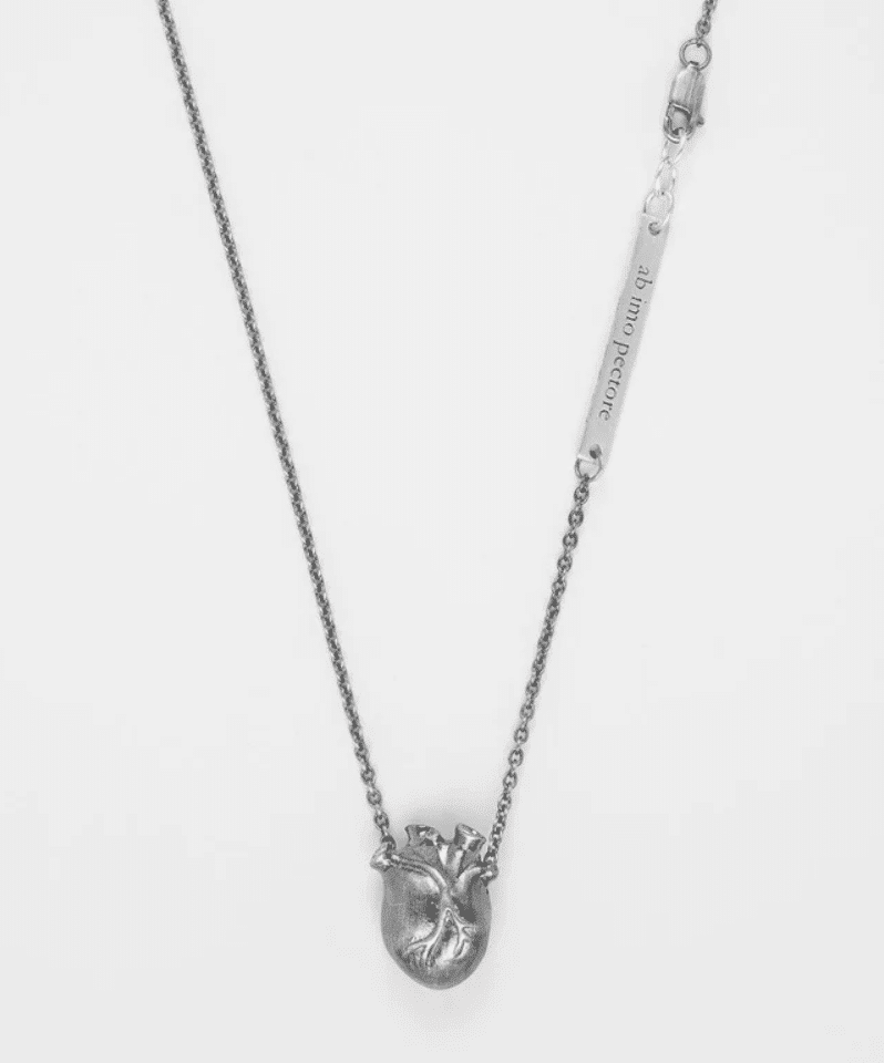 Medium Anatomic Heart, halssmykke 925s ox