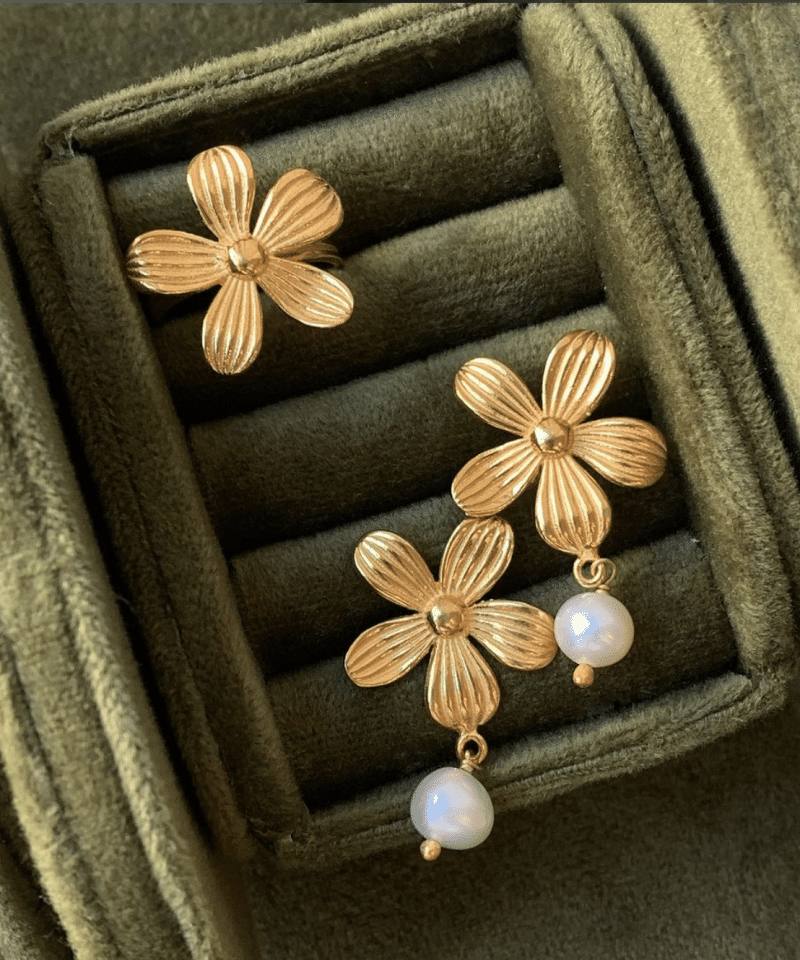 Alternative view of Ørepynt forgylt sølv