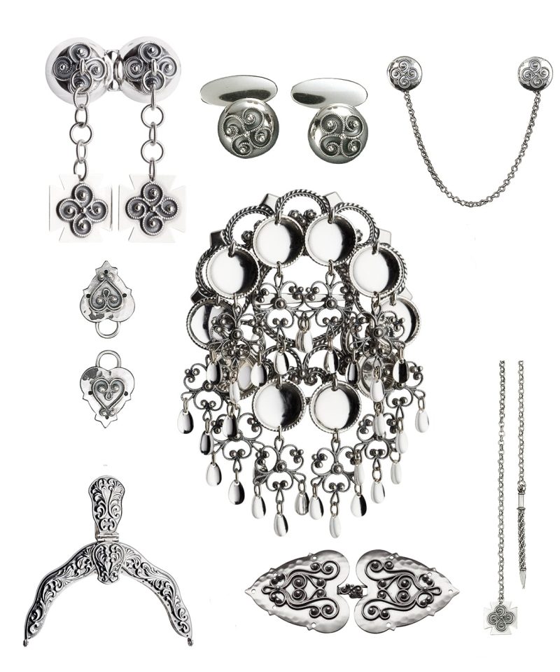 Sylvsmidja Oksidert - Komplett sett m/veskelås i plett