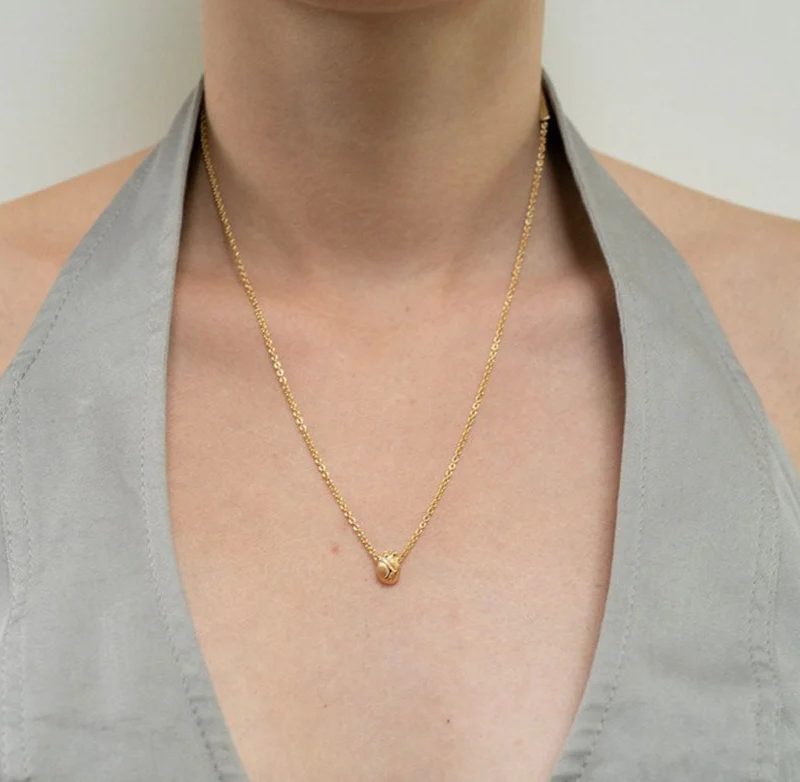 Alternative view of Small Gold Anatomic Heart, halssmykke 925 Silver 18kgp