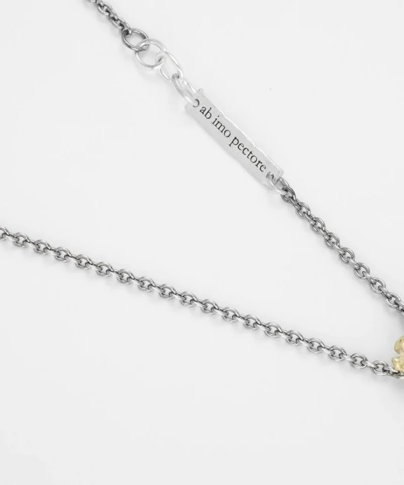 Alternative view of Small Gold Anatomic Heart, halssmykke 925s adj 45/50/55 cm