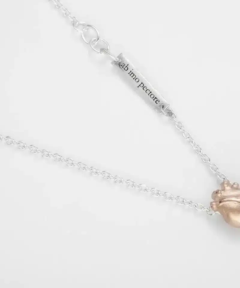 Alternative view of Small Rose Gold Anatomic Heart, halssmykke 925s adj 45/50/55 cm