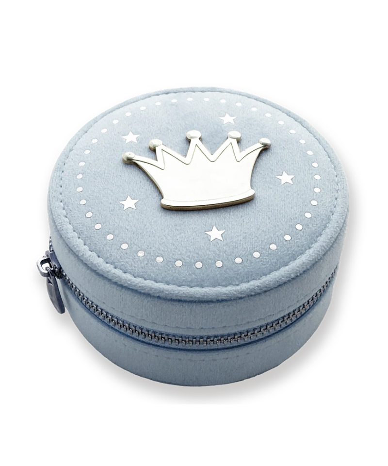 Smykkeskrin i velour, lys blå