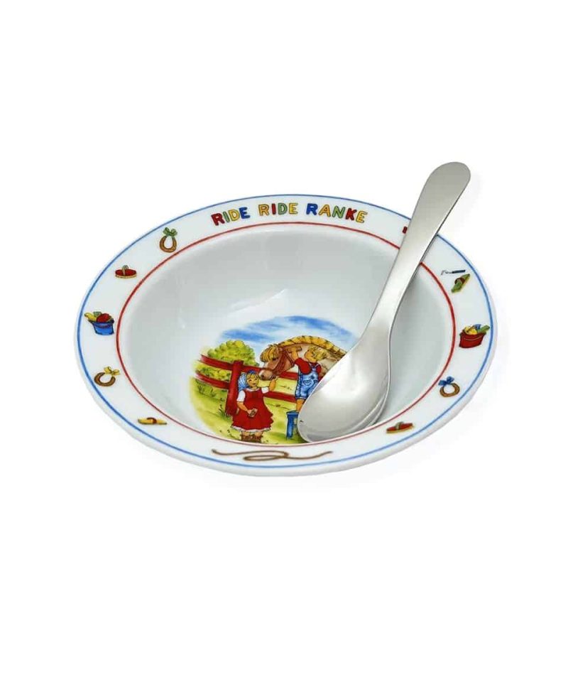 Kampanjesett - Porselen skål og skje