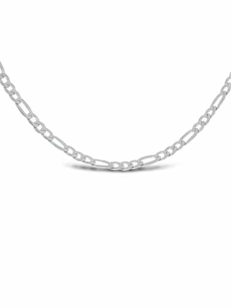 GD Classic Figaro rhodinert armbånd og kjede 3,4mm fra 17,5 til 60cm