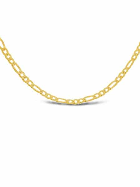 GD Classic Figaro forgylt armbånd og kjede. 3,4mm